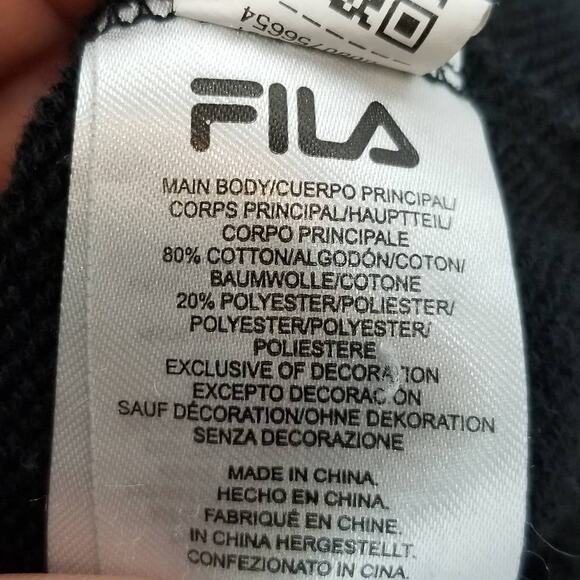 Fila Spellout Logo Black Sweatshirt Unisex Size L Large - Picture 4 of 5